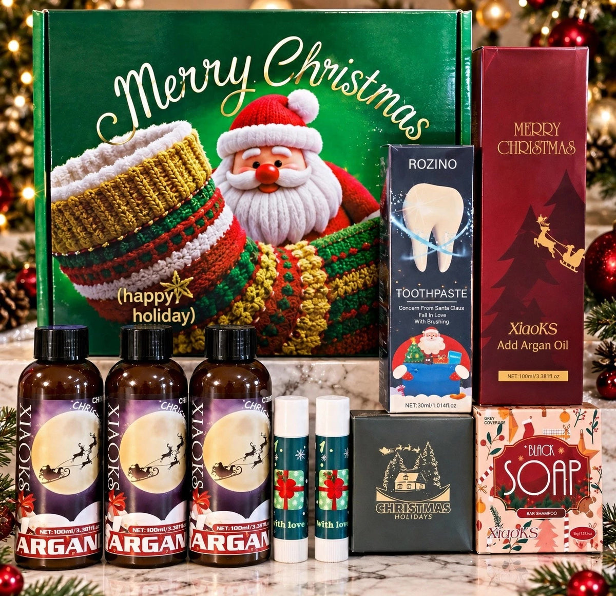 ROZINO XIAOKS 9-Piece Argan Oil Hair & Body Care Gift Set